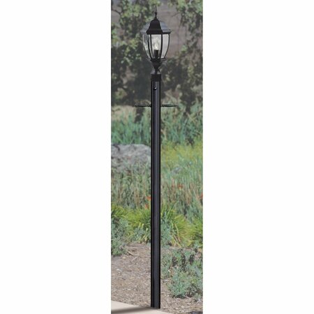 CRAFTMADE 84in Fluted Direct Burial Post w/ Photocell in Textured Black Z8992-TB